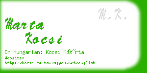 marta kocsi business card